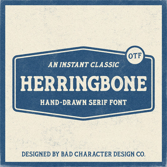 Herringbone hand-drawn serif font cover image